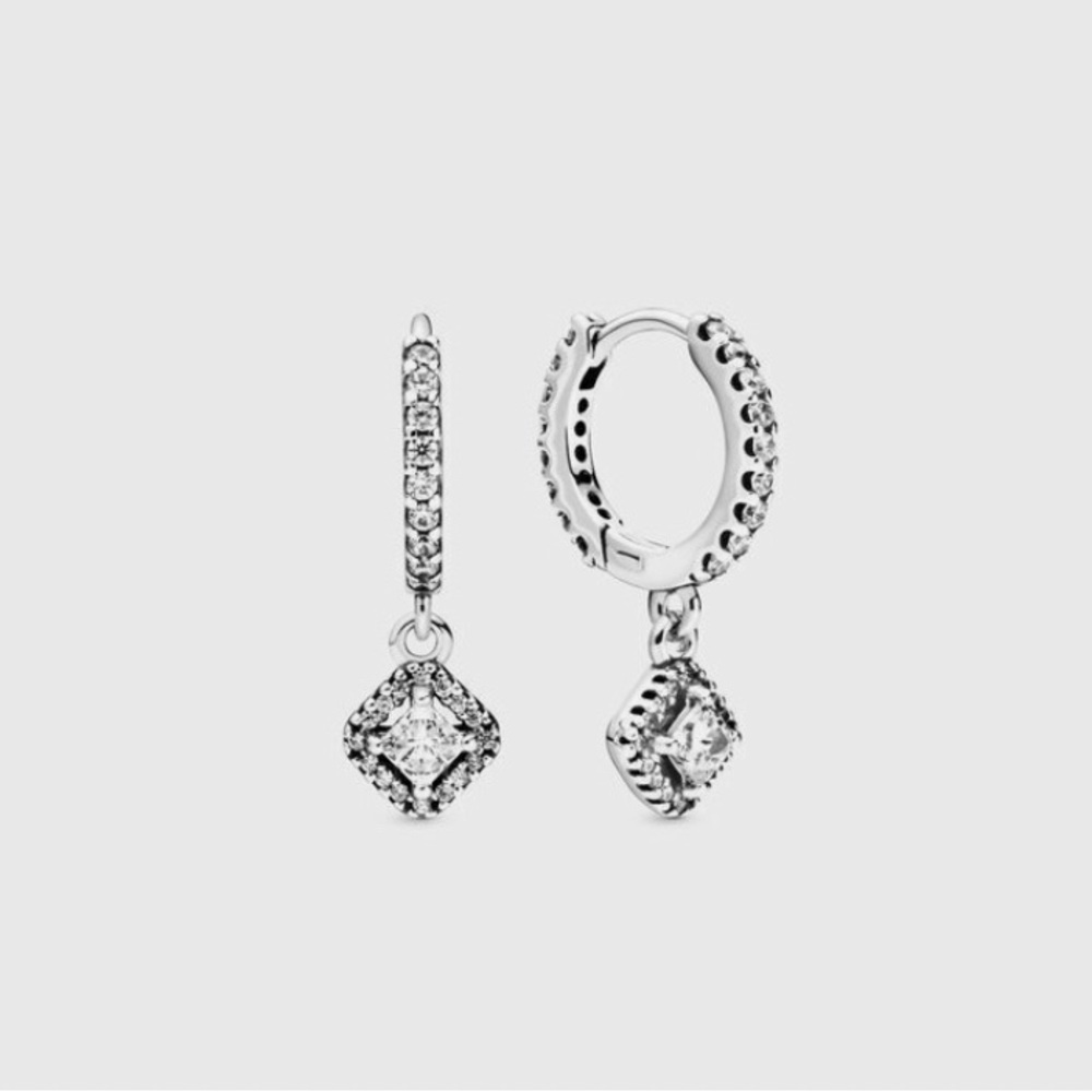 Authentic Pandora CZ sparkling dangle earrings